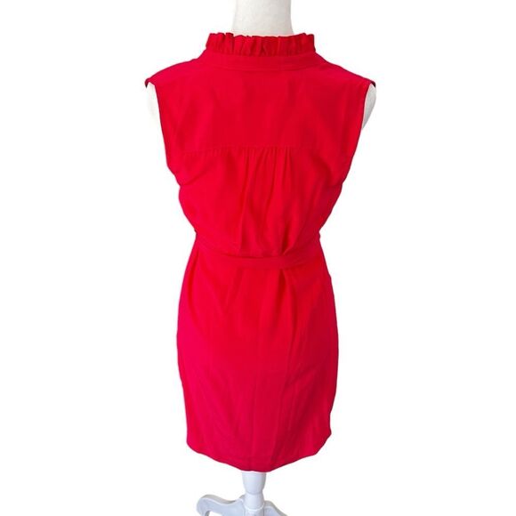 Amanda Uprichard 100% Silk Red Waist Tie Shirt Mini Dress Size Small - Picture 6 of 10